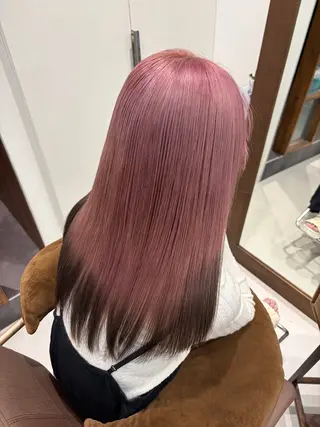 セミロング カラー ハイトーン/エクステ /🎀YUINA🎀のヘアスタイル