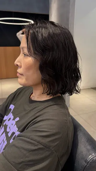 ミディアム KAREN(ému) 伏見/カットモデルのヘアスタイル