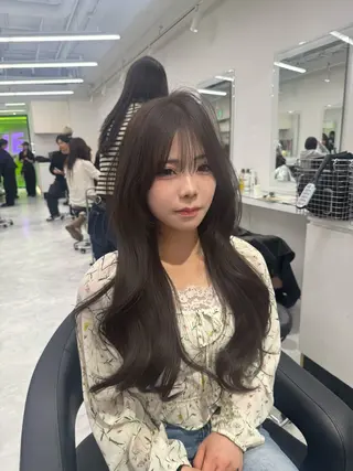 ロング カラー 韓国ハッシュカット カラー🤍しゅうじのヘアスタイル