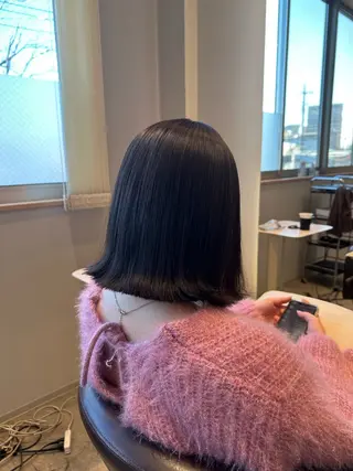 ミディアム カラー 髪質改善ストレート 中林優太のヘアスタイル