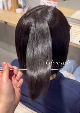 ミディアム さくらこ/オリーブ カラー/カラーモデルのヘアスタイル