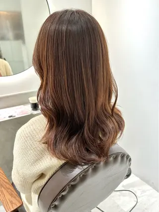 セミロング カラー パーマ 髪質改善 縮毛矯正/ レイヤー/銀座/本木のヘアスタイル