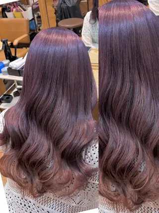 ロング カラー 👑髪質改善Wカラー 👑アユカのヘアスタイル