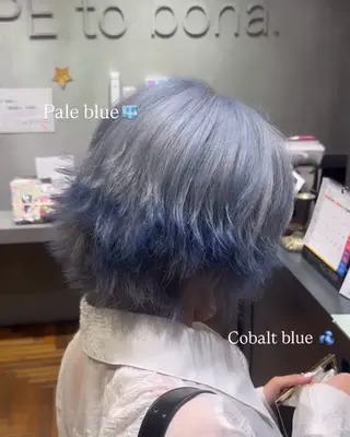 ミディアム カラー ハイトーン、カラー 特化⟡.·すわ☁️のヘアスタイル