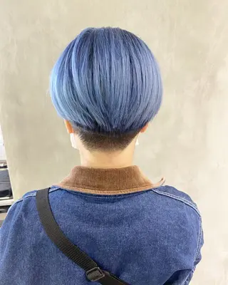 ショート ラベンダーカラー＆ ミルクティー太田のヘアスタイル