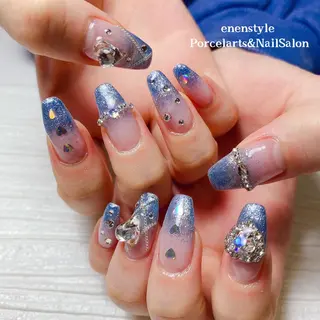 ミディアム ネイル 🐾enen style 🐾のネイルデザイン