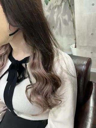 ロング カラー パーマ ヘアアレンジ メンズ キッズ ネイル マツエク・マツパ アイブロウ ミルクティーハイトー ン💖Mikaのヘアスタイル