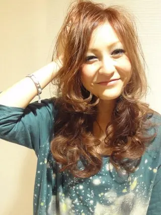 セミロング パーマ カラー hairmake iceのヘアスタイル