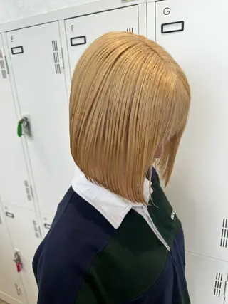 ミディアム カラー シールエクステ/ ブリーチカラーのヘアスタイル