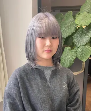 ミディアム カラー 💝ブリーチ ショート/れい💝のヘアスタイル