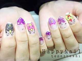 ショート ミディアム セミロング ロング ネイル Happy Nailのネイルデザイン