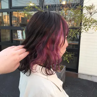 ミディアム maco 艶感ハイトーン🦋のヘアスタイル