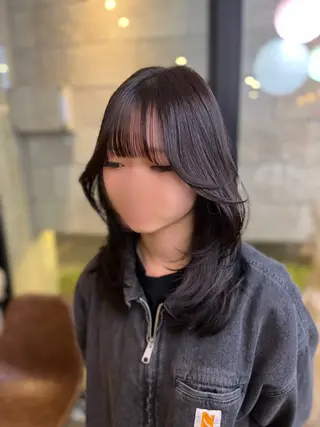 セミロング カラー haruka ♡レイヤー/透明感のヘアスタイル