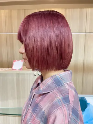 ミディアム カラー SHIN🌿柏美容師 レイヤーボブカラーのヘアスタイル