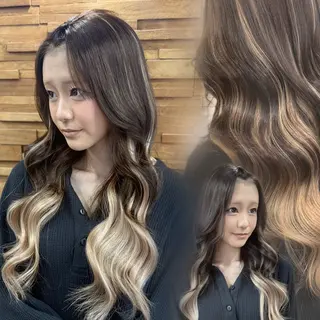 ロング RIEブリーチ& エクステ特化型のヘアスタイル