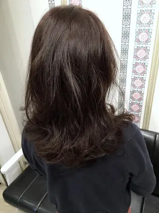 セミロング カラー パーマ 田室　和幸 河原町のヘアスタイル