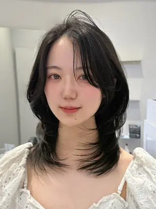 ミディアム 🌿レイヤー/ブリー チ/🌿JINのヘアスタイル