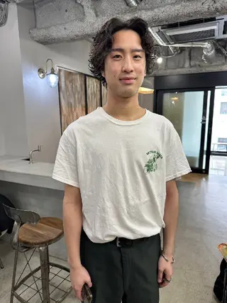 セミロング パーマ メンズ 【毛流れヘア】 人気No.1/ユウキのヘアスタイル