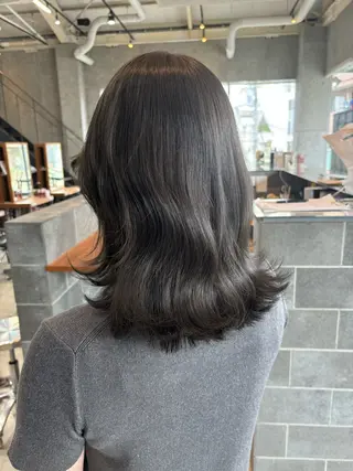 ミディアム カラー パーマ ヘアアレンジ 押切 響　のヘアスタイル