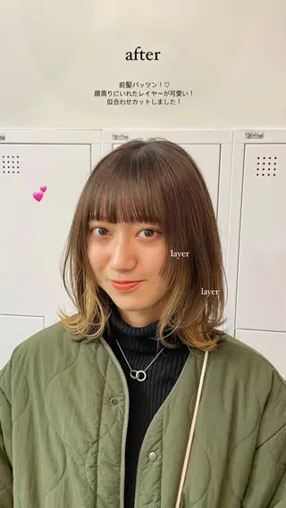 ミディアム 立野 莉央のヘアスタイル