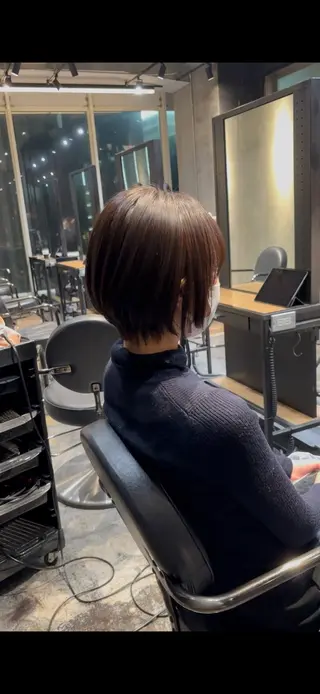 ショート 曲がる縮毛矯正/ブリ ーチカラー/安松龍一のヘアスタイル