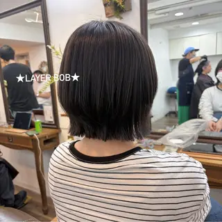 ショート ボブ/地毛風縮毛矯正 茉青🤍新宿代々木のヘアスタイル