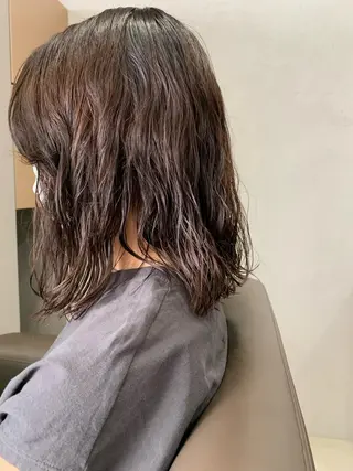 ミディアム パーマ ボブパーマコテ巻き風 パーマNo1深江秀平のヘアスタイル