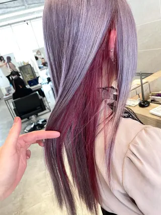 ロング カラー ハイトーン×レイヤー ／遠藤将太のヘアスタイル