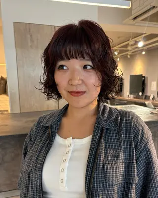 ショート パーマ 大阪|似合わせパーマ ヤマシタミウ🌀のヘアスタイル