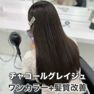 ロング カラー ラベンダー💜 グレージュ🩶のヘアスタイル