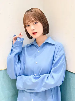ショート カラー 似合わせボブ💓/ 美髪縮毛✨豊嶋龍佑のヘアスタイル