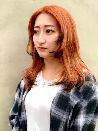 セミロング レイヤー/顔まわり/ 髪質改善パーマ/川合のヘアスタイル