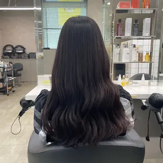 セミロング カラー パーマ ヘアアレンジ メンズ キッズ 韓国系🇰🇷🩶 艶暗髪/MEIのヘアスタイル