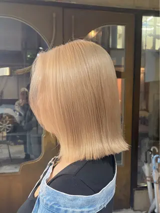 ミディアム カラー 似合わせベージュ 🍯ayumi🍯のヘアスタイル