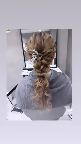 ロング ヘアアレンジ ヘアセットサロン 北新地　mainoのヘアスタイル