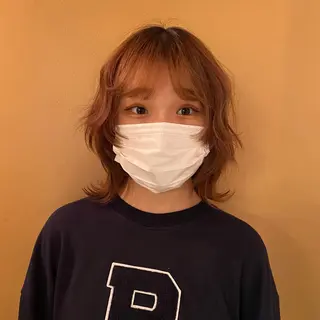 ミディアム Yuki☺︎パーマ レイヤーカットのヘアスタイル