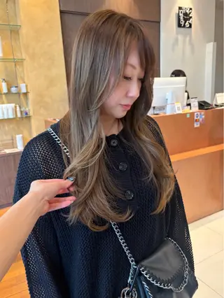 ロング ルナ｜縮毛矯正 ×レイヤーカット🥝のヘアスタイル