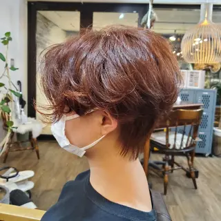 ショート カラー 韓国風レイヤーカット 上手く丁寧早い/マツのヘアスタイル