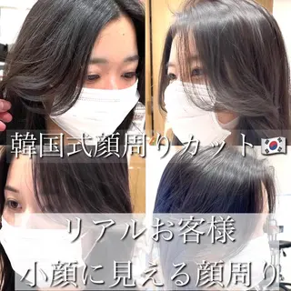 セミロング カラー 顔周り特化/韓国ヘア /レイヤー/吉野幸大のヘアスタイル