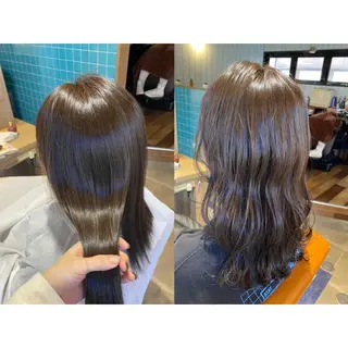 カラー 🩵盛れる顔周り/ 艶カラーemi🩵のヘアスタイル