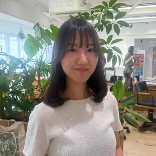ミディアム 暖色カラー/レイヤー スタイル みはる🌙のヘアスタイル