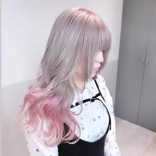 ロング カラー ヘアアレンジ メンズ ブリーチの髪様 MASATOのヘアスタイル