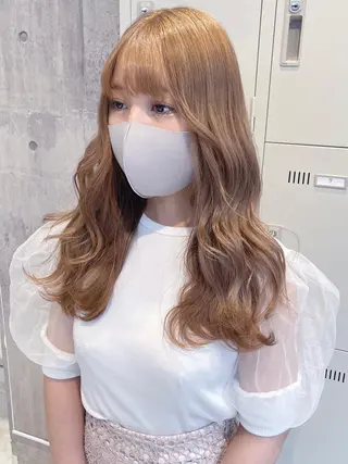 ロング カラー パーマ ヘアアレンジ メンズ キッズ ネイル マツエク・マツパ アイブロウ レイヤー/ダブル カラー/YURINAのヘアスタイル