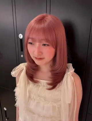 カラー 🍒ベージュ/ピンク ベージュ🍒なつきのヘアスタイル