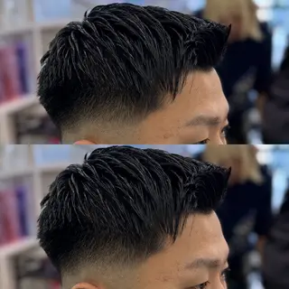 ミディアム カラー パーマ メンズ キッズ 🌟短髪指名No.1 泰成/フェード🌟のヘアスタイル