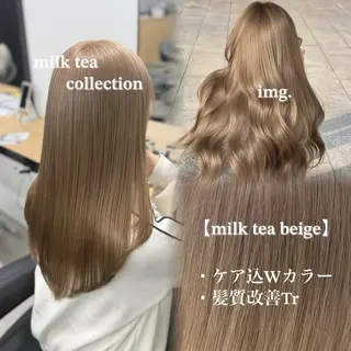 ロング カラー NAMI🤎ブラウン &ミルクティー🤍のヘアスタイル