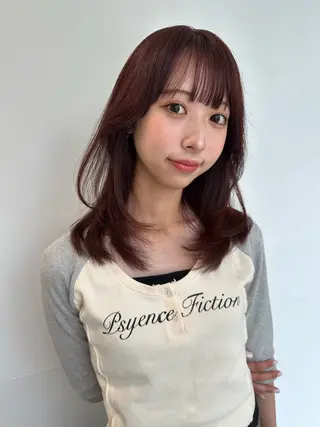 セミロング カラー 韓国ヘア*.+ﾟ 伊藤美奈穂のヘアスタイル