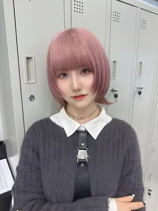 ショート カラー ヘアアレンジ 韓国ヘア🖤/透明感 shihoのヘアスタイル