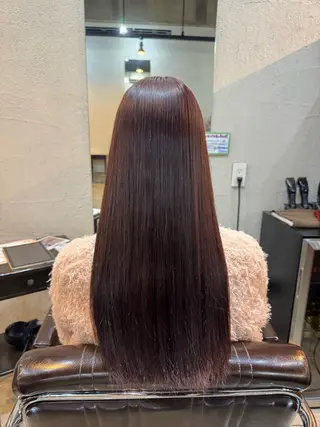 ロング 髪質改善カラー透明感 ダブルカラー幕田のヘアスタイル