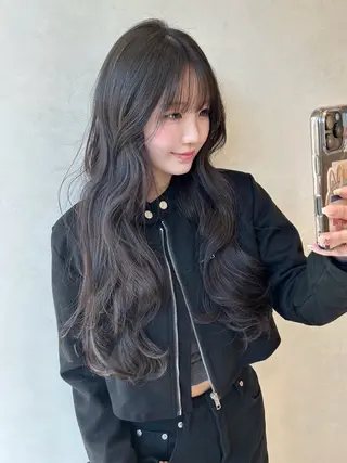 ロング カラー ヘアアレンジ メンズ ‎透明感×艶髪 ‎🫒maki🎀のヘアスタイル